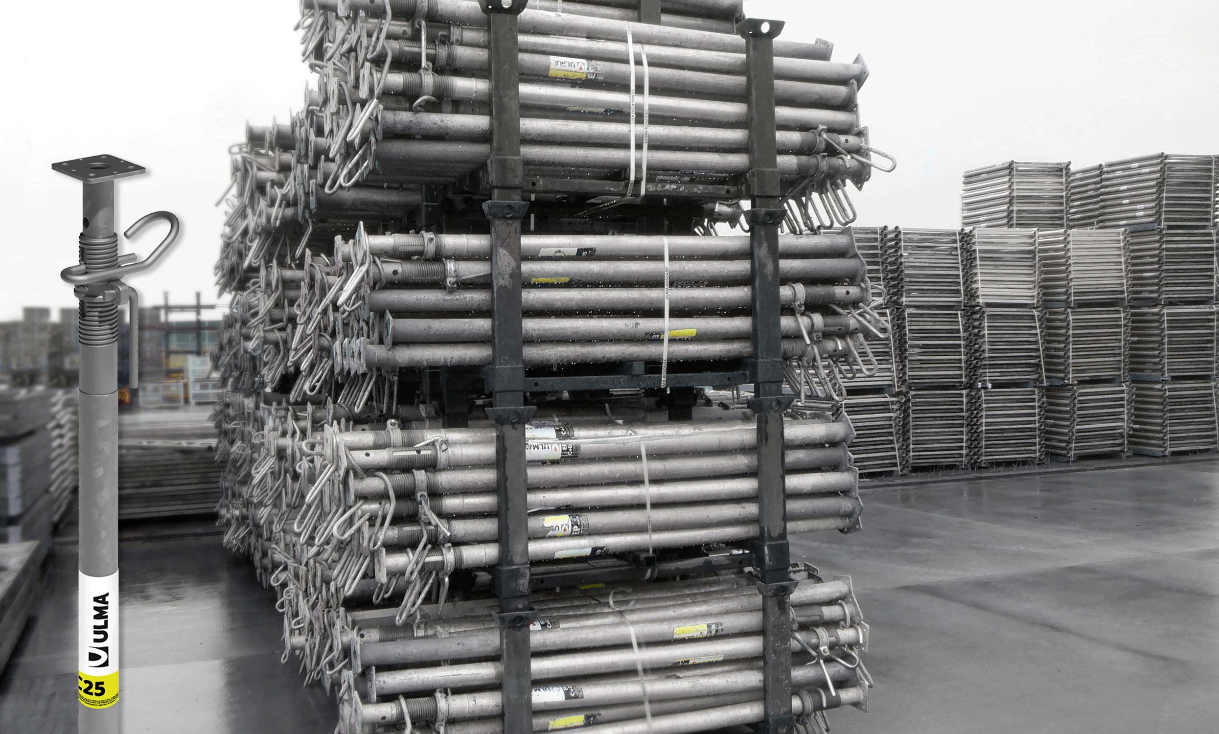 Take advantage of our galvanized steel post shore designed for shoring and reshoring of slab formwork.