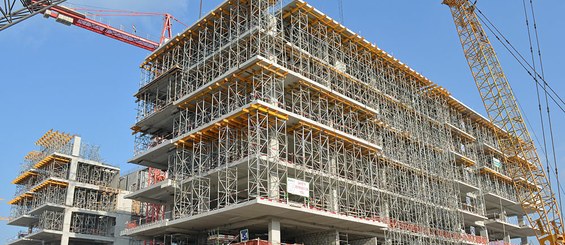 T-60 shoring towers combined with ENKOFLEX wooden beam formwork