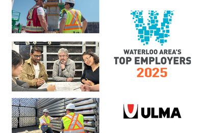 ULMA Construction Canada, one of Waterloo's area Top Employers for 2025