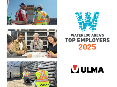 ULMA Construction Canada, one of Waterloo's area Top Employers for 2025