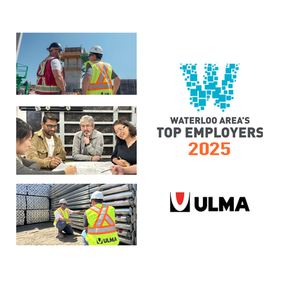 ULMA Construction Canada, one of Waterloo's area Top Employers for 2025